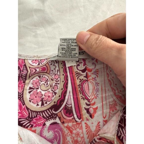 Catherines Patchwork Style Tunic Blouse Womens Size 3X Coral Pink Boho Festival - Picture 5 of 8